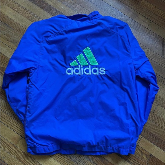 Adidas blue windbreaker size large - Picture 2 of 2